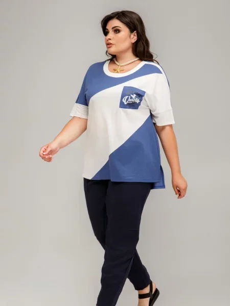 Футболка All Posa бавовна/поліестер синій