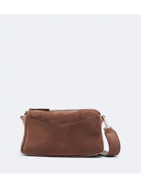 Geantă Max Mara din piele de căprioară bej