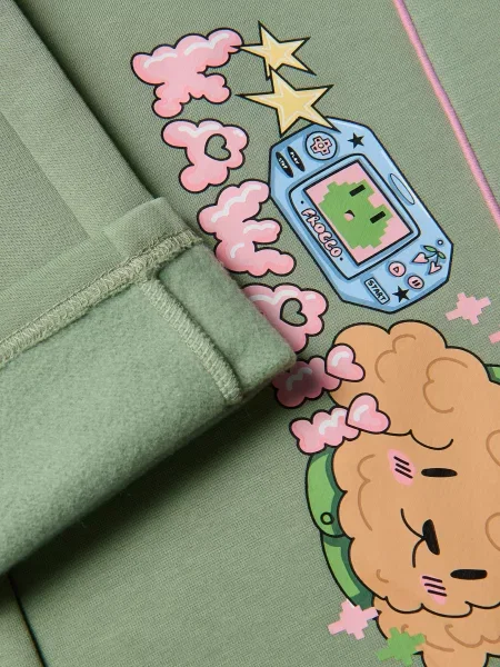 Reserved Спортивні штани з принтом Boffie & Poko світло-зелений зелені