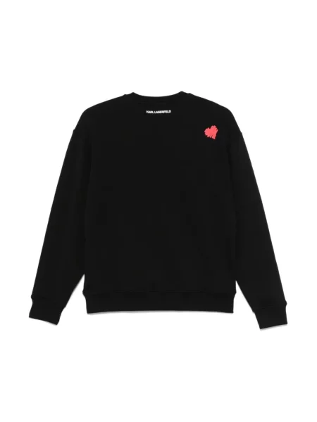 Bluza Karl Lagerfeld z nadrukiem w serca czarna