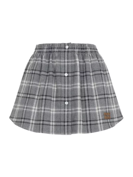Mała mały spódnica mini Miu Miu w kratkę