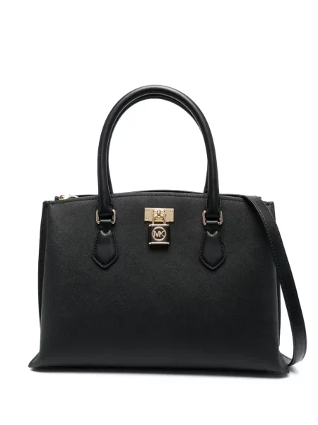 Δερμάτινο μακρύς πουκάμισο Michael Michael Kors με σχέδιο μαύρο