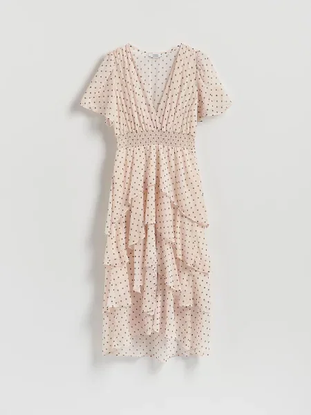 Reserved Сукня в горошок кремовий 