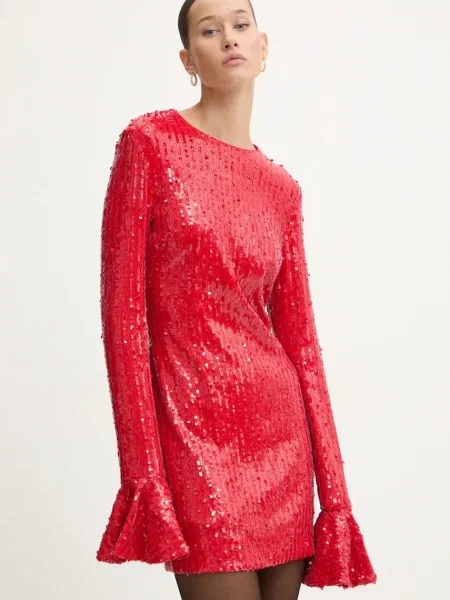 Rotate rochie rosu mini drept