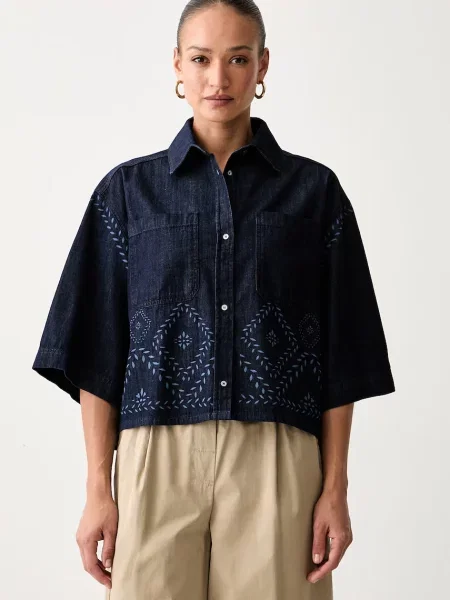 Weekend Max Mara cămașă pentru femei din denim WKDALARE