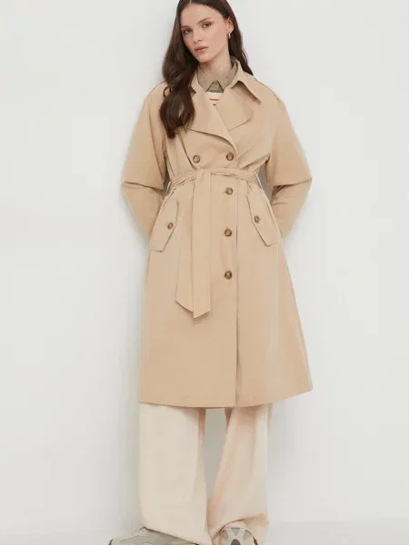 Wodoodporny trencz Pepe Jeans klasyczny beżowy