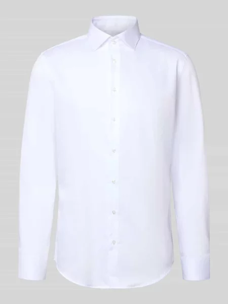 Koszula o kroju slim fit Biznes z kołnierzykiem typu kent z delikatnego diagonalu twill Seidensticker biała