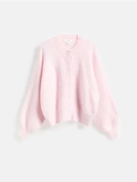 Reserved Cardigan cu mohair roz-pastel roz