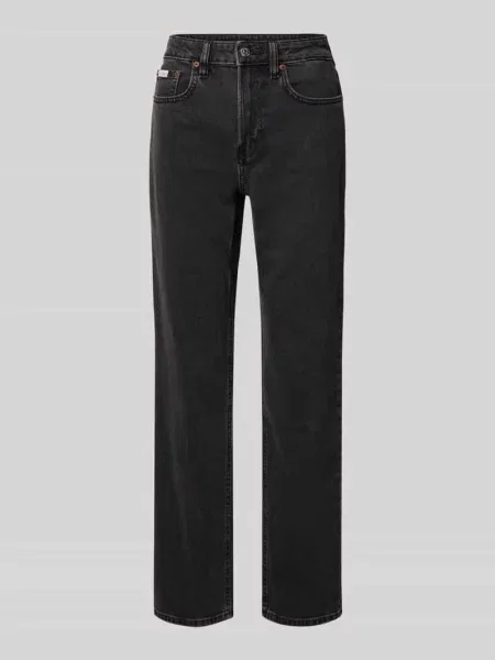 Jeansy o kroju straight fit z mieszanki bawełny z naszywką z logo Calvin Klein Jeans