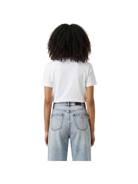 Klasična majica Calvin Klein Jeans s autogramom bijela
