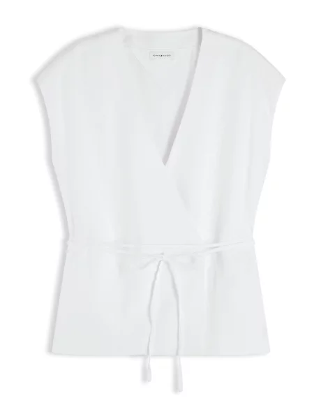 TOMMY HILFIGER Γιλέκο κουστουμιού Blend Wrap Waistcoat' λευκό