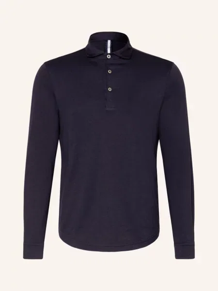 Profuomo Koszulka Polo Z Dżerseju blau granatowe