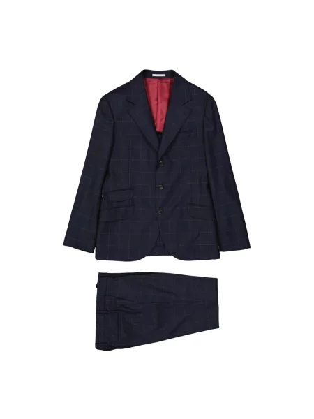 Garnitur Brunello Cucinelli z kaszmiru niebieski