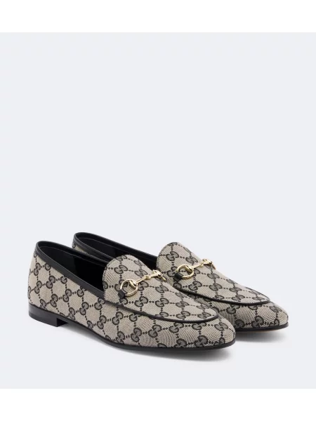 Pantofi loafer Gucci din canvas negru