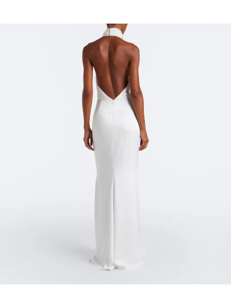 Rochie Givenchy drapată cu spatele deschis alb
