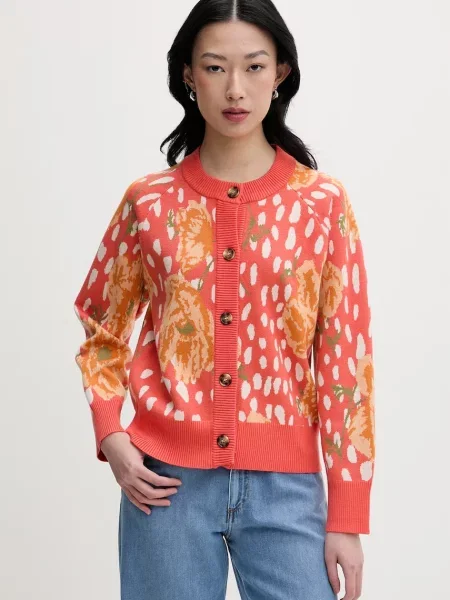 Never Fully Dressed kardigan z wiskozą pomarańczowy