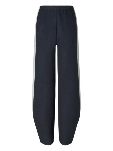 Pantaloni Tory Burch cu dungi din jerseu albastru