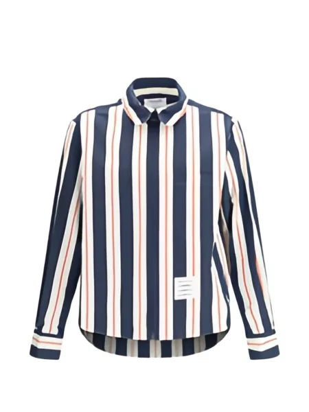 Prugasta košulja Thom Browne plava