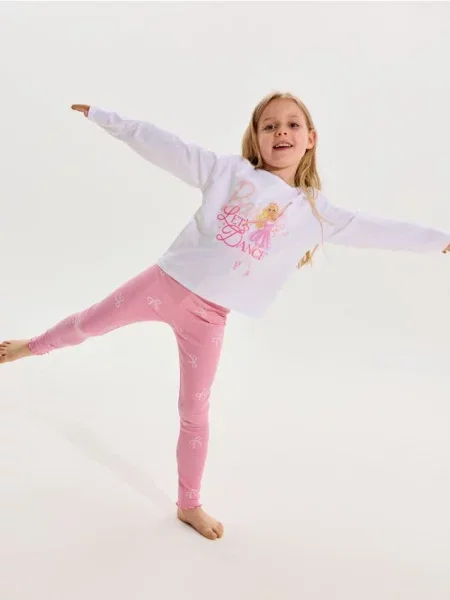 Sinsay dvoudílné pyžamo loose fit Barbie růžová