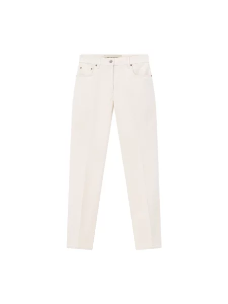 Jeansy dzwony Valentino z 5 kieszeniami dzwony beżowe