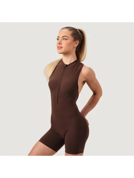 Kombinezon fitness z zamkiem Zip-Up NEO brązowy