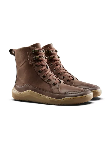 Шкіряні черевики Vivobarefoot GOBI BOOT WARMLINED на плоскому підборі коричневий