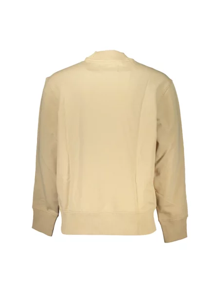Bluza z nadrukiem Calvin Klein Jeans z długim rękawem beżowa