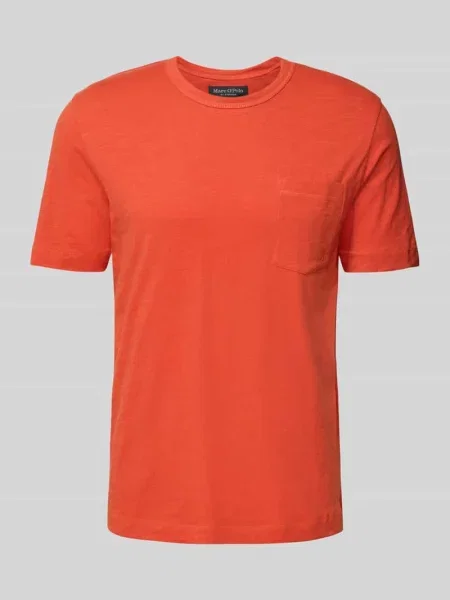 T-shirt o kroju regular fit z czystej bawełny Marc O'polo pomarańczowa