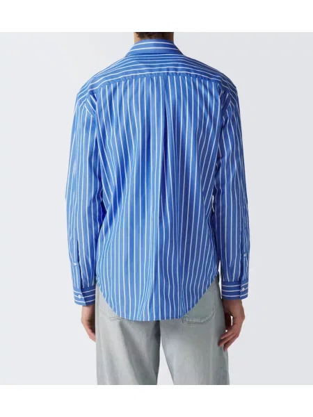 Srajca Balenciaga s črtami poplin modra