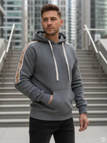 Bluza z kapturem Dstreet szara