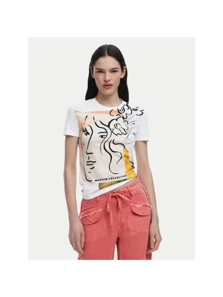 Desigual T-Shirt Collection Regular Fit λευκό