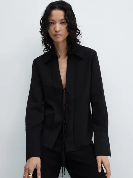 MANGO Блуза чорний