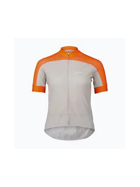 Велофутболка POC Essential Road Logo zink orange/granite grey сіра