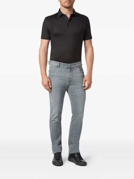 Blugi Billionaire cu broderie gri