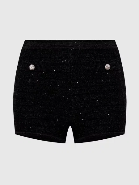 Твідові шорти з вовною Alessandra Rich чорні