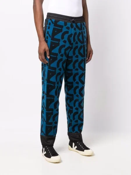 Fleecové kalhoty Kenzo s potiskem modré