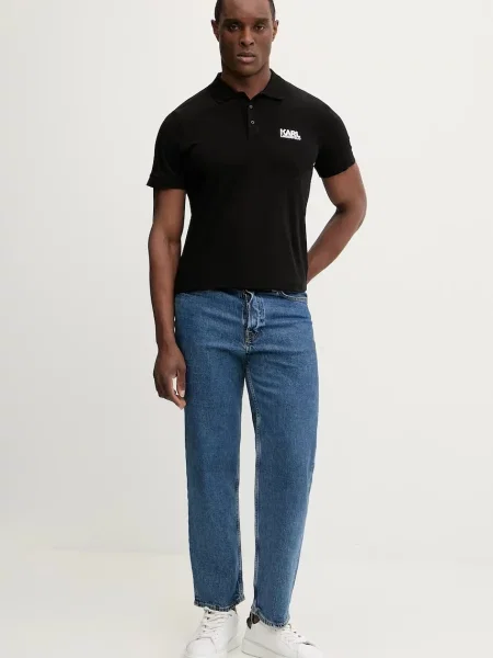 Polo majica Karl Lagerfeld črna