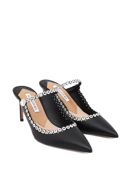 Papuci tip mules Aquazzura negru