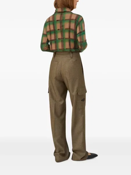 Pantaloni cargo Retori cu broderie maro