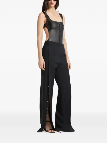 Body Courreges din piele negru