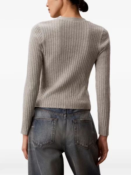 Pleteni kardigan Calvin Klein s autogramom siva
