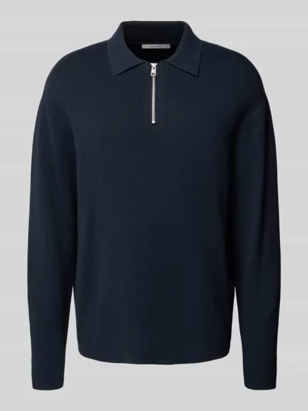 Sweter o kroju relaxed fit z czystej model TELLER' Selected Homme niebieski