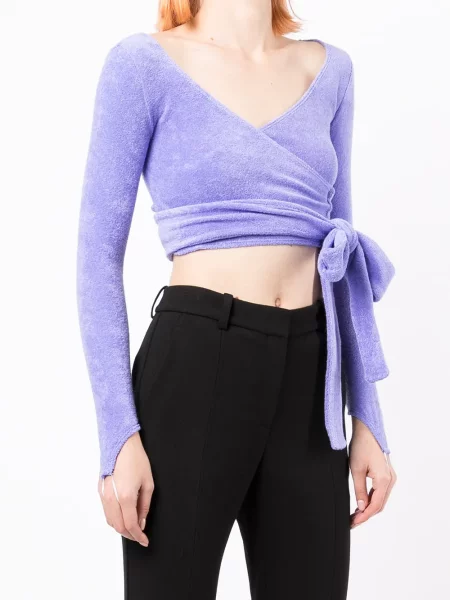 Top Maisie Wilen s vázáním fialový