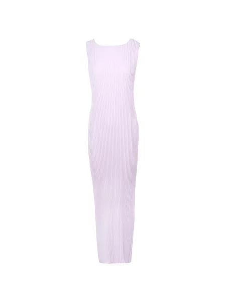 Rochie midi Issey Miyake de costum cu nervuri violet
