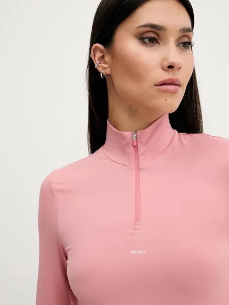 PANGAIA hosszú ujjú Plant-Stretch Zipped Long Sleeve Top rózsaszín
