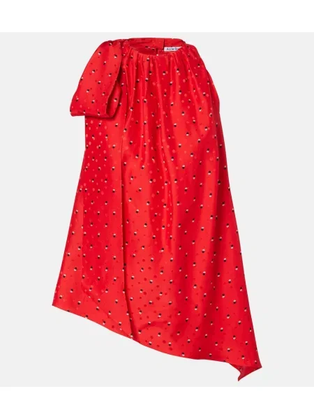 Top Acne Studios de mătase cu imagine roșu