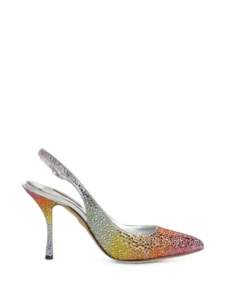 Sandale Dolce & Gabbana cu paiete slingback portocaliu