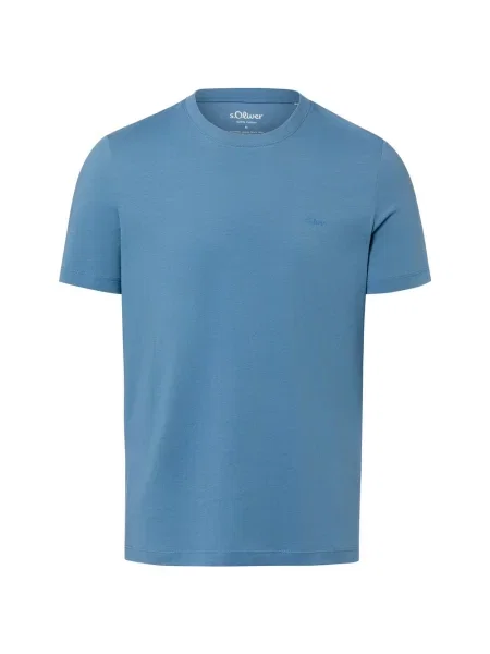 T-shirt o kroju regular fit z czystej bawełny S.oliver Red Label niebieska