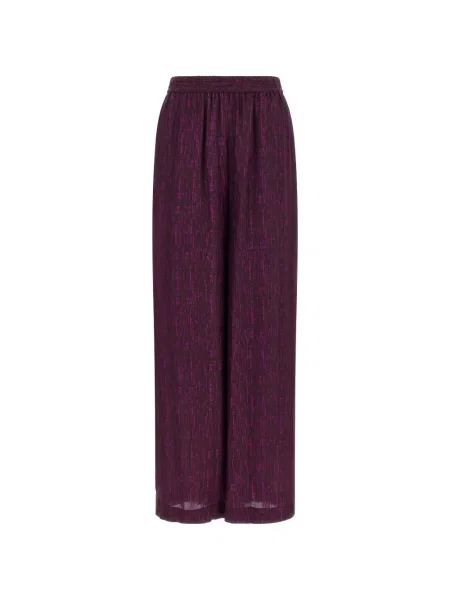 Pantaloni palazzo Gianluca Capannolo cu imprimeu abstract violet