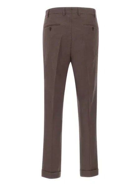 Pantaloni Devore plisate maro